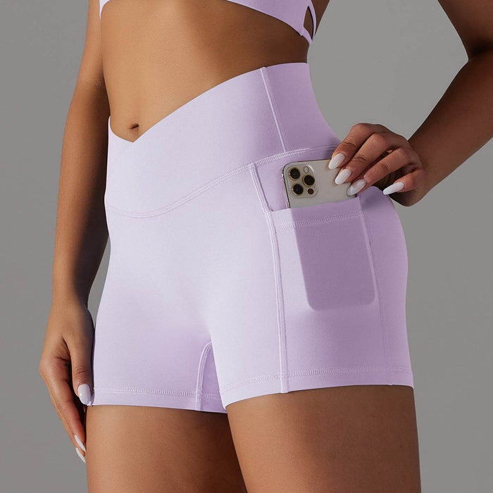 Yoga Shorts With Phone Pocket Design Fitness Sports Pants - Magellan Fashion Shop