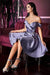 Short Beaded Satin A- Line Evening Gown Ball Gown - Magellan Fashion Shop
