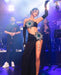 Shiny Rhinestone Tube Top High Slit Skirt Bandage Suit - Magellan Fashion Shop