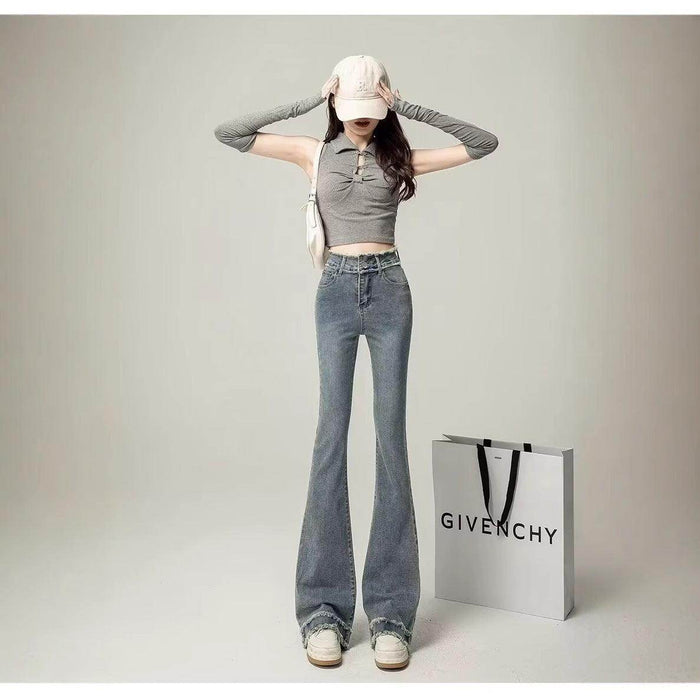 Retro Light Color Slightly Flared Jeans - Magellan Fashion Shop