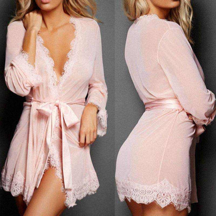 Women sleepwear robe dress Lace Nightwear Fashion - Magellan Fashion Shop