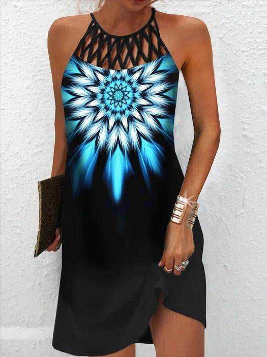 Fashion Print Dress Casual Halterneck Dresses For Women Summer Clothes - Magellan Fashion Shop