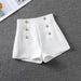 High Waist Double Breasted Design Suit Shorts - Magellan Fashion Shop