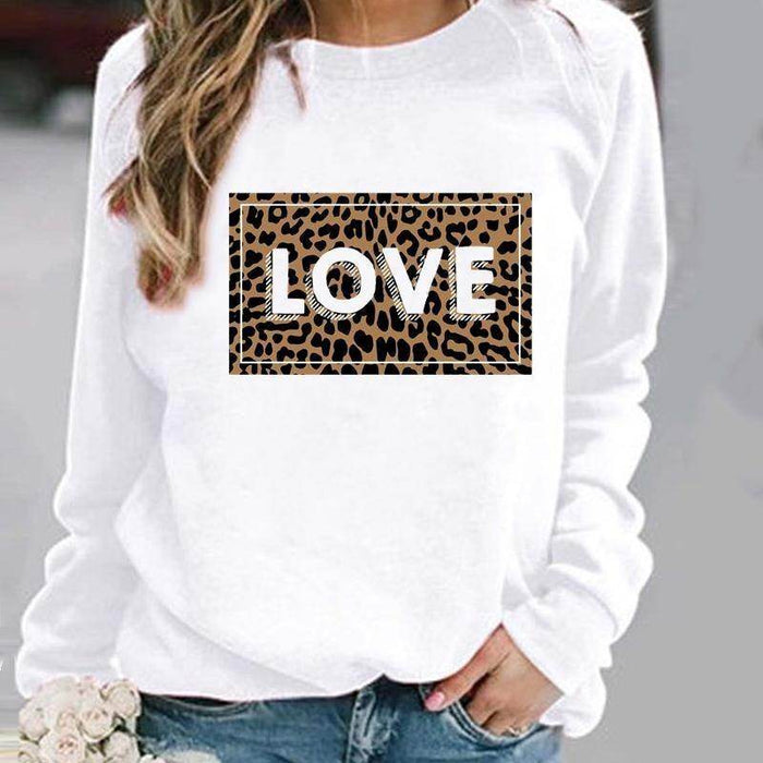 Women's Minimalist Round Neck Casual Printed Sweatshirt - Magellan Fashion Shop