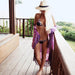 Chiffon Beach Resort Wear Purple Orientation Flower Beach Bikini - Magellan Fashion Shop