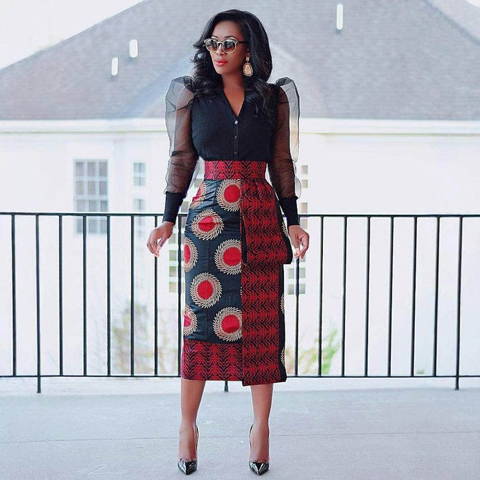 Women's Printed High Waist Hip Skirt Elastic Slim Fit - Magellan Fashion Shop