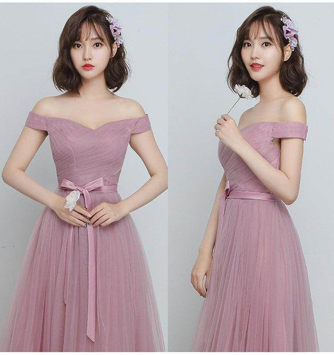 Bridesmaid Dress Long Cameo Brown Mesh Comfortable Thin Satin Bridesmaid Host Dinner Dress - Magellan Fashion Shop