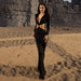 Elegant Deep V Long Sleeve Dress Sexy Cutout - Magellan Fashion Shop