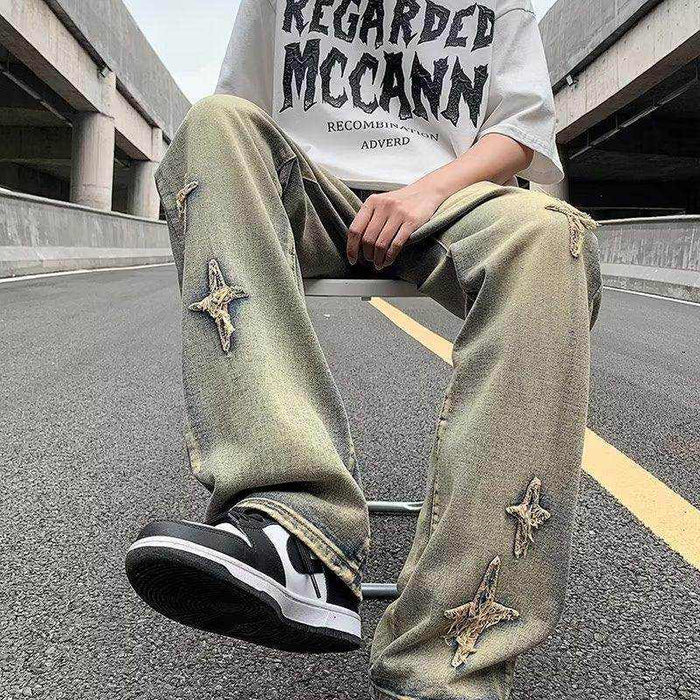 Zipper Loose Denim Trousers Men - Magellan Fashion Shop