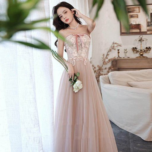 Elegant Tube Lace Sequined Ball Gown Pageantry Gown Prom gown - Magellan Fashion Shop