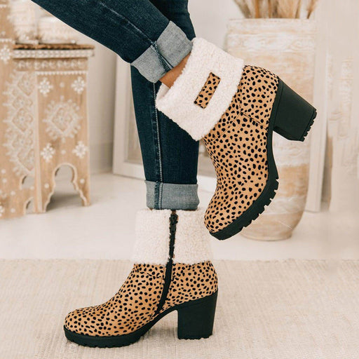 Women's Short Boots With Warm Woolen Mouth - Magellan Fashion Shop