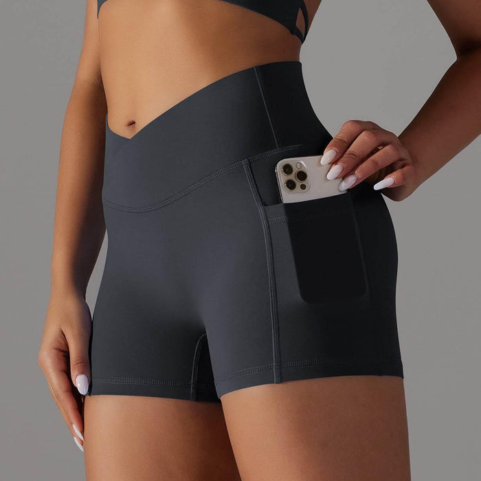 Yoga Shorts With Phone Pocket Design Fitness Sports Pants - Magellan Fashion Shop