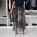 Leopard Print Elastic Waist Big Chiffon Skirt - Magellan Fashion Shop