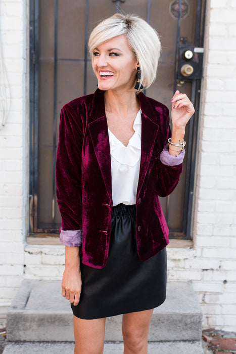 Long sleeve velvet suit