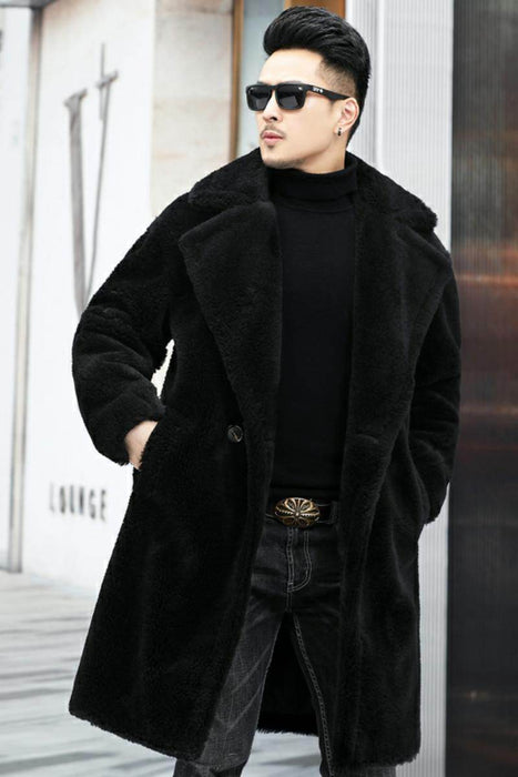 Men's Winter New Thickened Cashmere Long Warm Fur Coat - Magellan Fashion Shop
