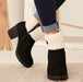 Women's Short Boots With Warm Woolen Mouth - Magellan Fashion Shop