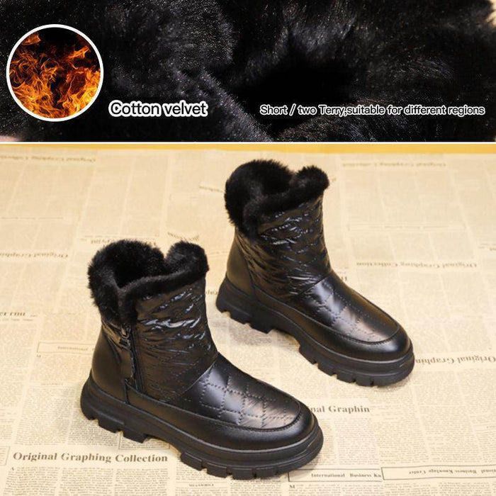 Women's Waterproof New Plus Velvet Warm Martin Short Boots - Magellan Fashion Shop