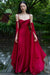 Luxury Senior Sense Acetate Satin Wine Red Bride Wedding Photo Gown Woman - Magellan Fashion Shop