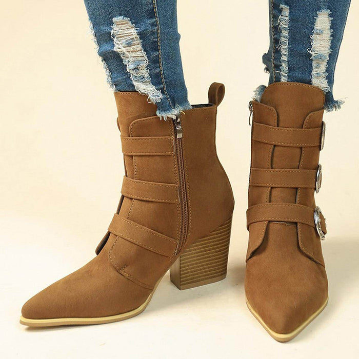 Chunky Heel Design Retro Mid-calf Boot ter Shoes For Women - Magellan Fashion Shop