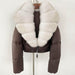 Fox Fur Collar Thick Short Down Jacket Coat - Magellan Fashion Shop