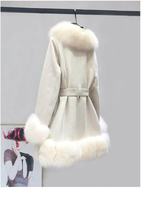 Leather Coat Suede Fur Integrated Mid-length - Magellan Fashion Shop