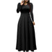 Female Temperament Cool Long Sleeve U Collar Dress - Magellan Fashion Shop