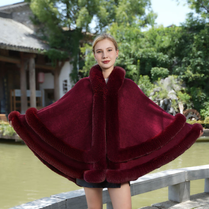 Loose Knitted Cloak Plus Size Easy Matching Coat Women