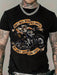 Large men's motorcycle old man pattern printed T-shirt with short sleeves and round neck, suitable for tall and strong men.