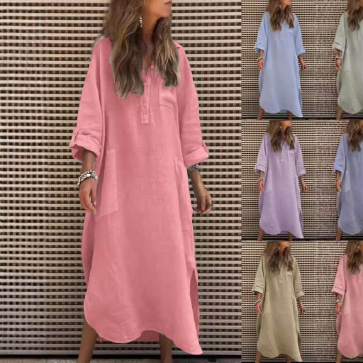 New Autumn And Winter Elegant Solid Color Irregular Dress - Magellan Fashion Shop