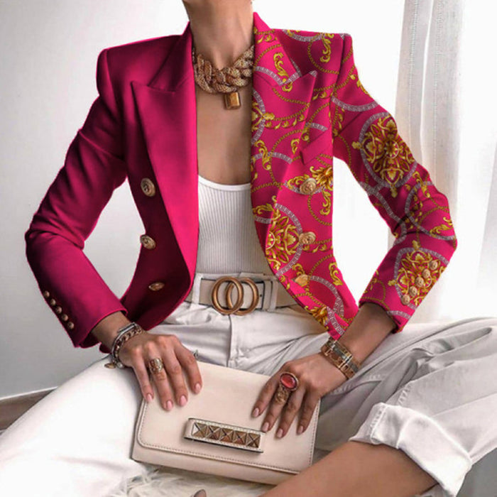 Ladies printed slim blazer