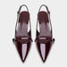 Wine Red Retro Style Pointed Toe Slingback Strap Mules Shoes - Magellan Fashion Shop