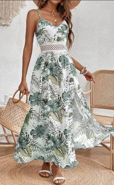 Spring Summer Chic Maxi Dress - Adjustable Spaghetti Straps - Magellan Fashion Shop