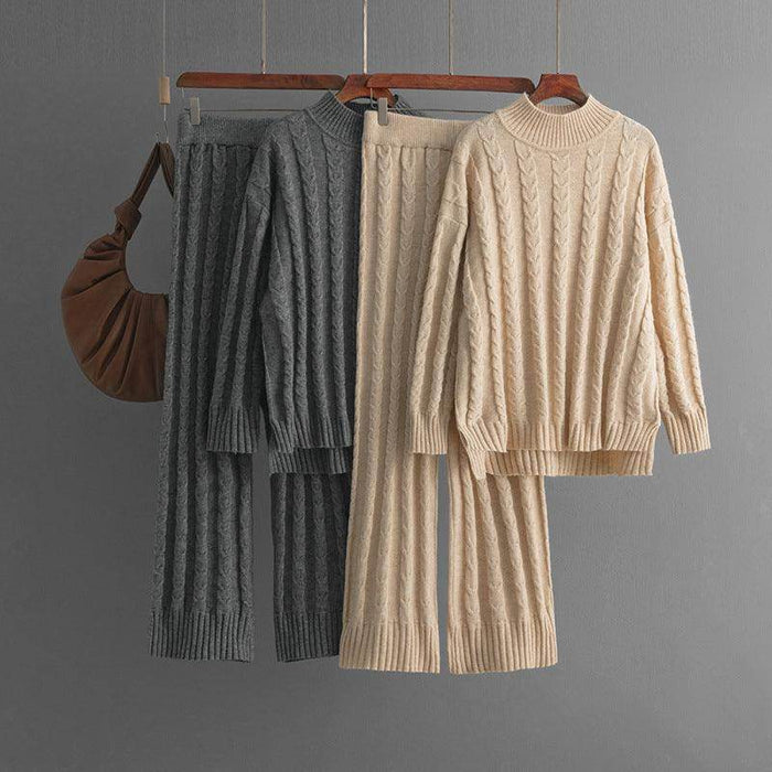 Mock Neck Sweater Twist Suit Female Fashionable Knitted - Magellan Fashion Shop