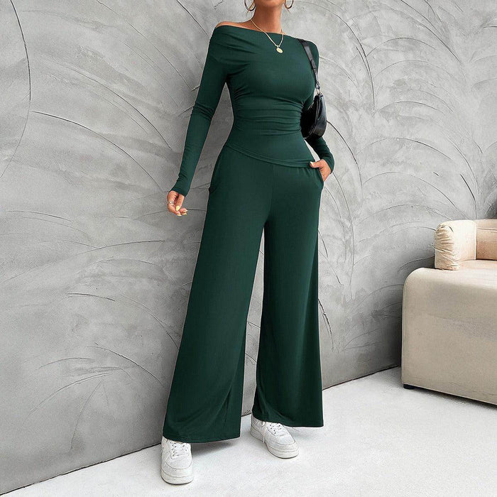 Women's Clothing Fashionable Fitted Long Sleeve Top Suit - Magellan Fashion Shop