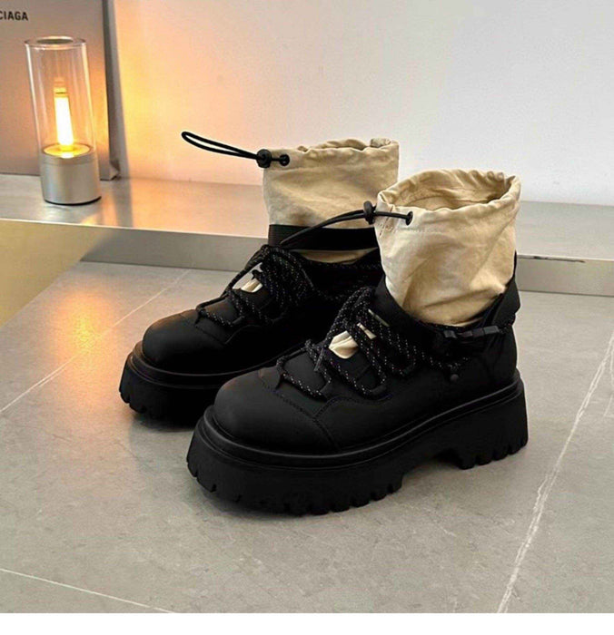 Retro Hiking Handsome Platform Worker Boot Women - Magellan Fashion Shop