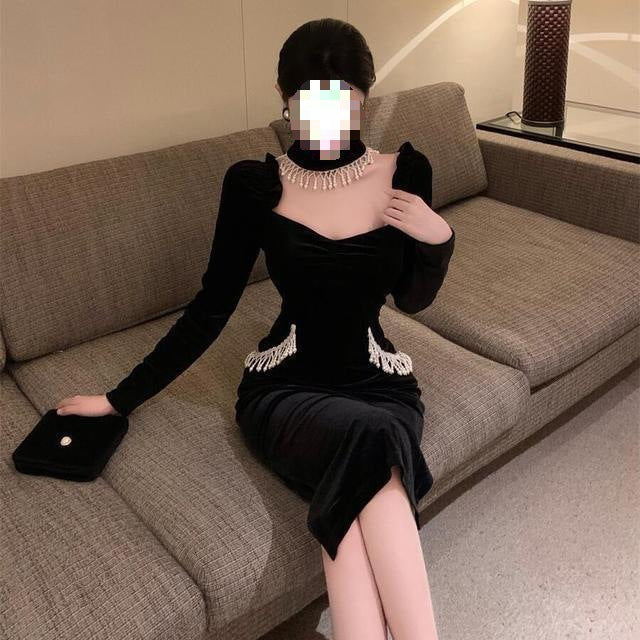 Puffy Sleeves Square Collar  Dress