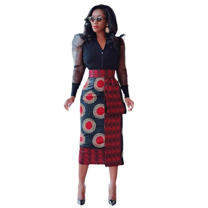 Women's Printed High Waist Hip Skirt Elastic Slim Fit - Magellan Fashion Shop