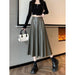 Leather Medium Length Simple A- Line Umbrella Skirt - Magellan Fashion Shop