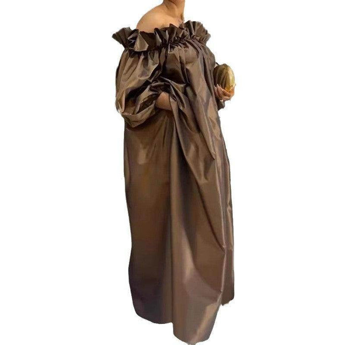 Women's Off-shoulder Elegant Satin Dress - Magellan Fashion Shop