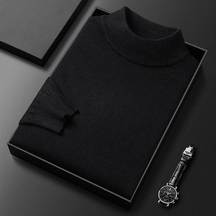 Men's Sweater Slim Fit Pure Color Half Collar Knitted Bottoming Shirt - Magellan Fashion Shop