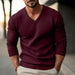 Fall Winter Men Knitwear V-neck Slim Fit Thin Long Sleeve Sweater - Magellan Fashion Shop