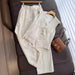 Fashionable Temperament Cotton And Linen Suit Vest Wide Leg Pants Two-piece Set - Magellan Fashion Shop