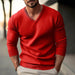 Fall Winter Men Knitwear V-neck Slim Fit Thin Long Sleeve Sweater - Magellan Fashion Shop