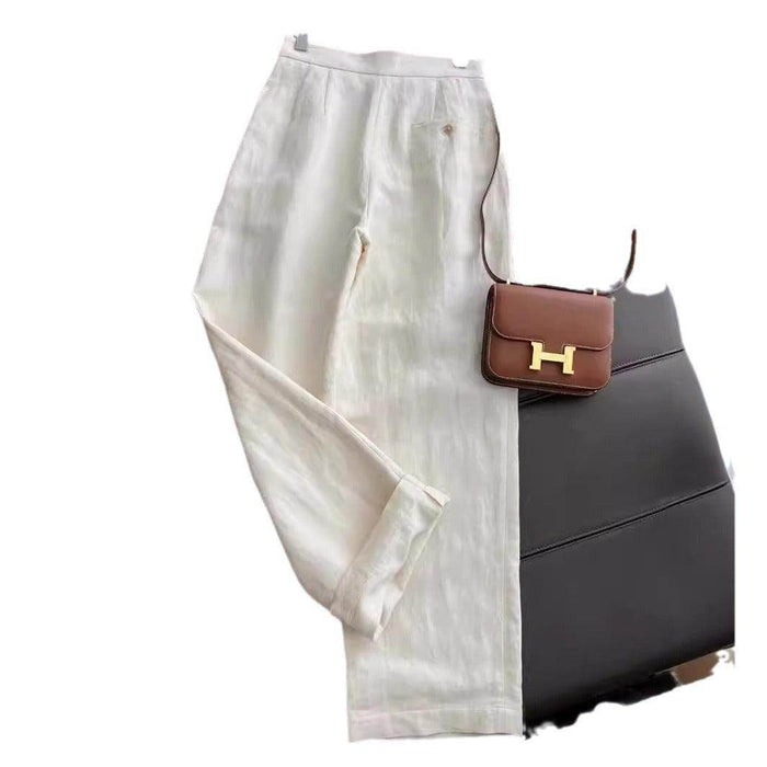 Fashionable Temperament Cotton And Linen Suit Vest Wide Leg Pants Two-piece Set - Magellan Fashion Shop