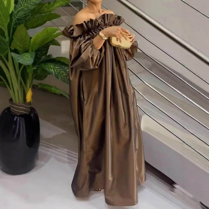 Women's Off-shoulder Elegant Satin Dress - Magellan Fashion Shop