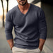 Fall Winter Men Knitwear V-neck Slim Fit Thin Long Sleeve Sweater - Magellan Fashion Shop