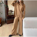 New Solid Color Knitted Pullover Turtleneck Sweater Suit - Magellan Fashion Shop
