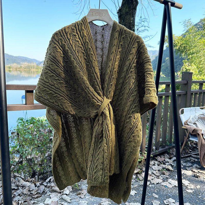 Outerwear Coat Cape Knitted - Magellan Fashion Shop