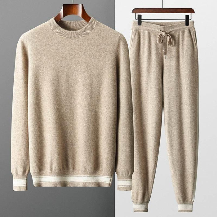 Leisure Sports Cashmere Men's Round Neck Sweater Suit - Magellan Fashion Shop