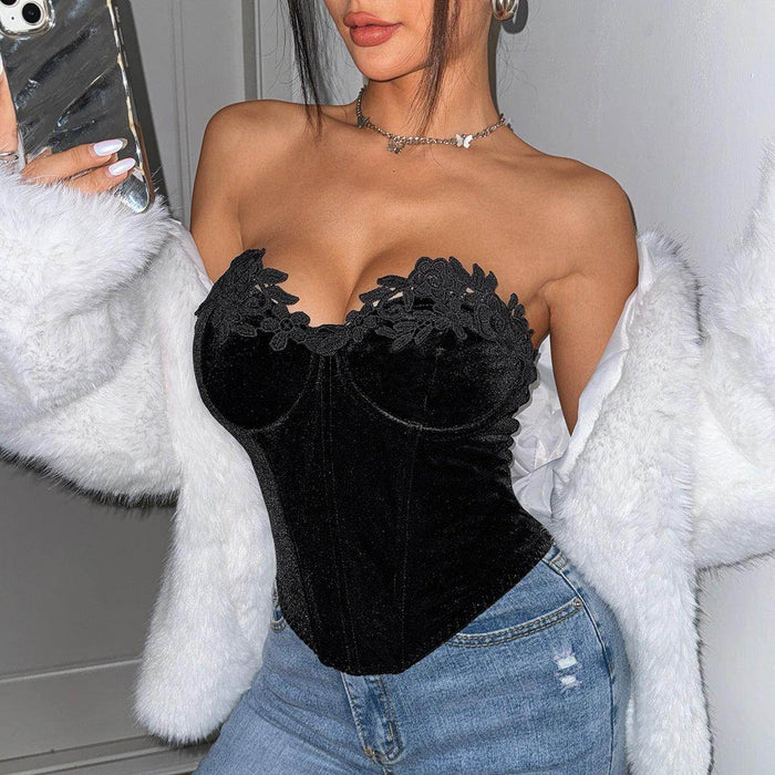 Deep V Wrapped Chest top Without Back - Magellan Fashion Shop